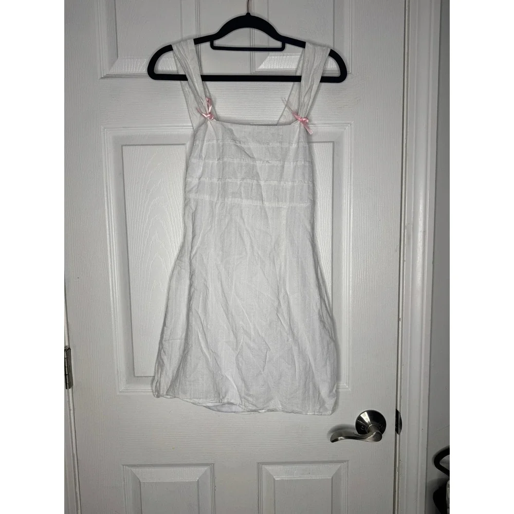 BEVERLY & BECK Matilda Bow Strap Mini Dress Size S coquette girly feminine - Picture 3 of 7